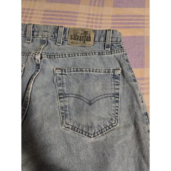 Vintage 90s Levis Silver Tab Baggy Denim Jeans Size 33 X 33 USA Faded Massive - Picture 9 of 16